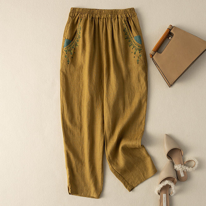 Mena - Bedruckte Hosen mit Taschen