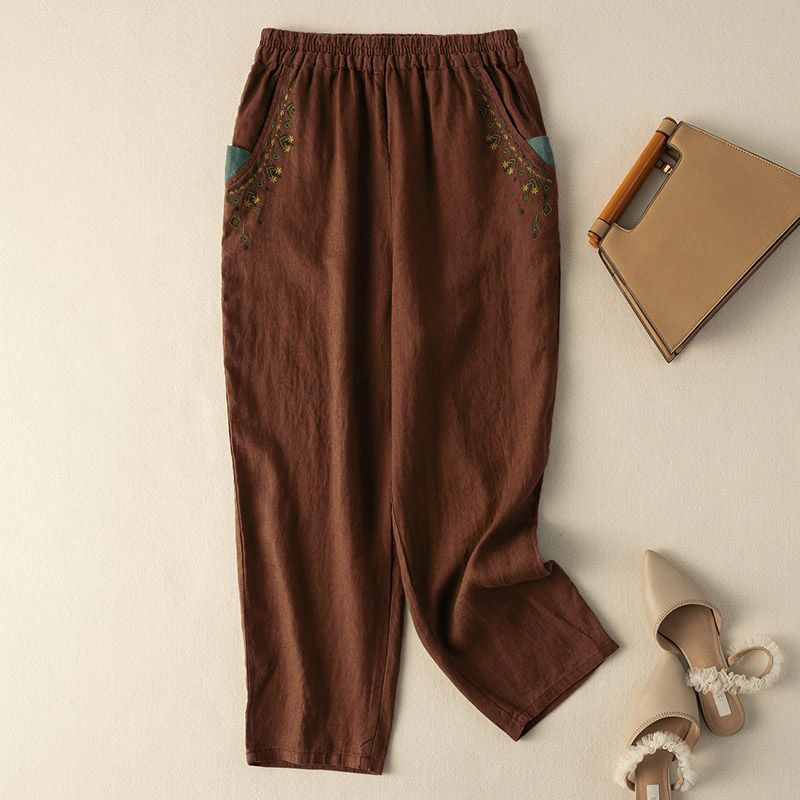 Mena - Bedruckte Hosen mit Taschen