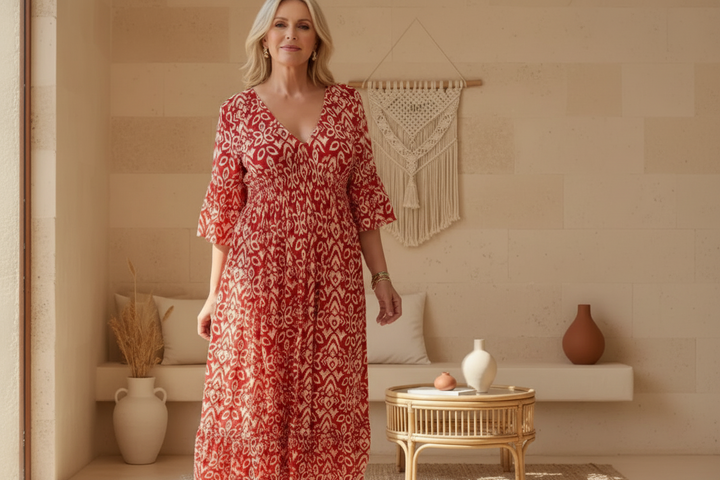 Lillia - Boho Bedrucktes Kleid