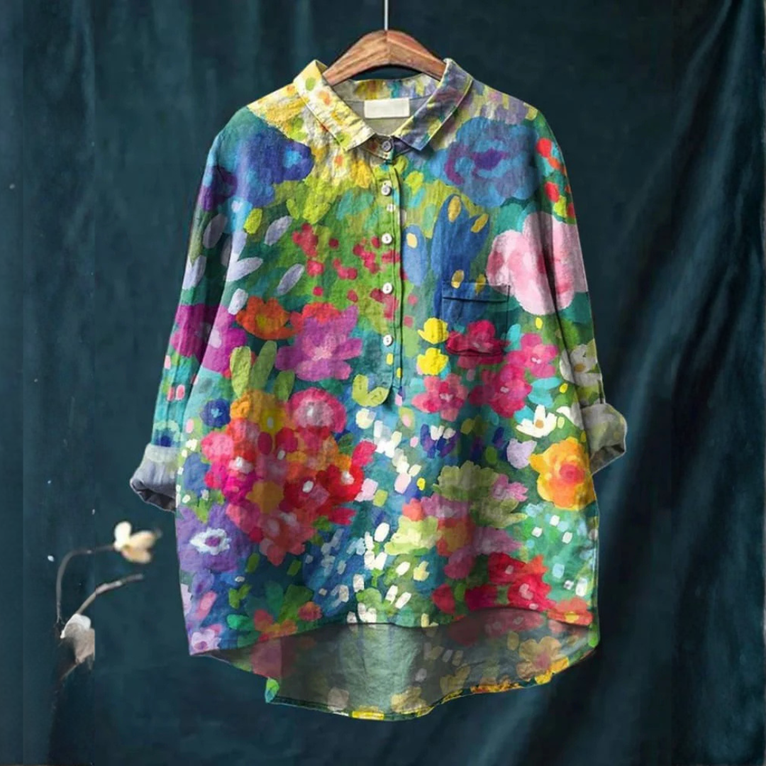 Vivianne™ | Zeitlose Muster-Leinenbluse