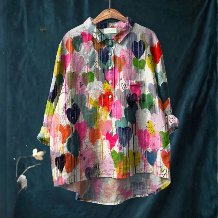 Thalia™ | Zeitlose Muster-Leinenbluse