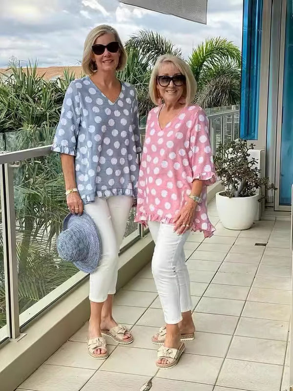 Bloomie - Stylische V-Ausschnitt Bluse