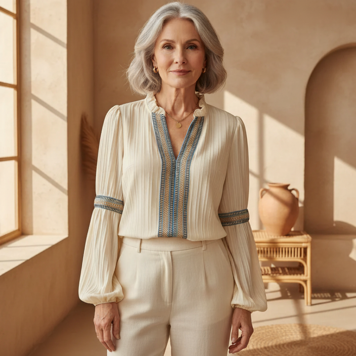 Renata - Atemberaubende V-Ausschnitt-Bluse