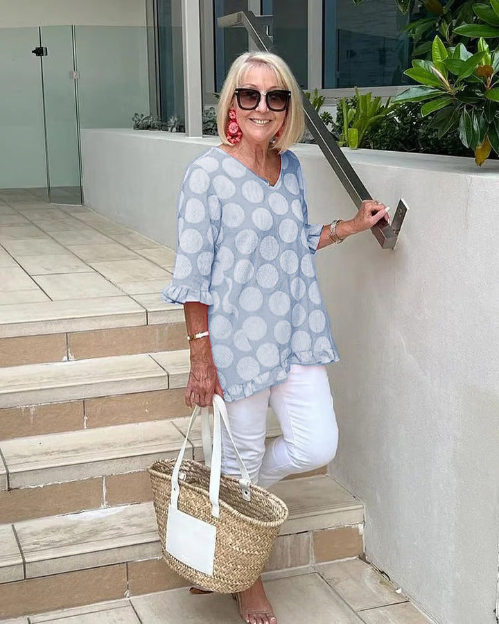 Bloomie - Stylische V-Ausschnitt Bluse