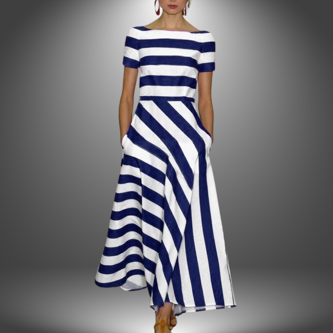 Elisa™ Handgefertigtes Gestreiftes Maxikleid