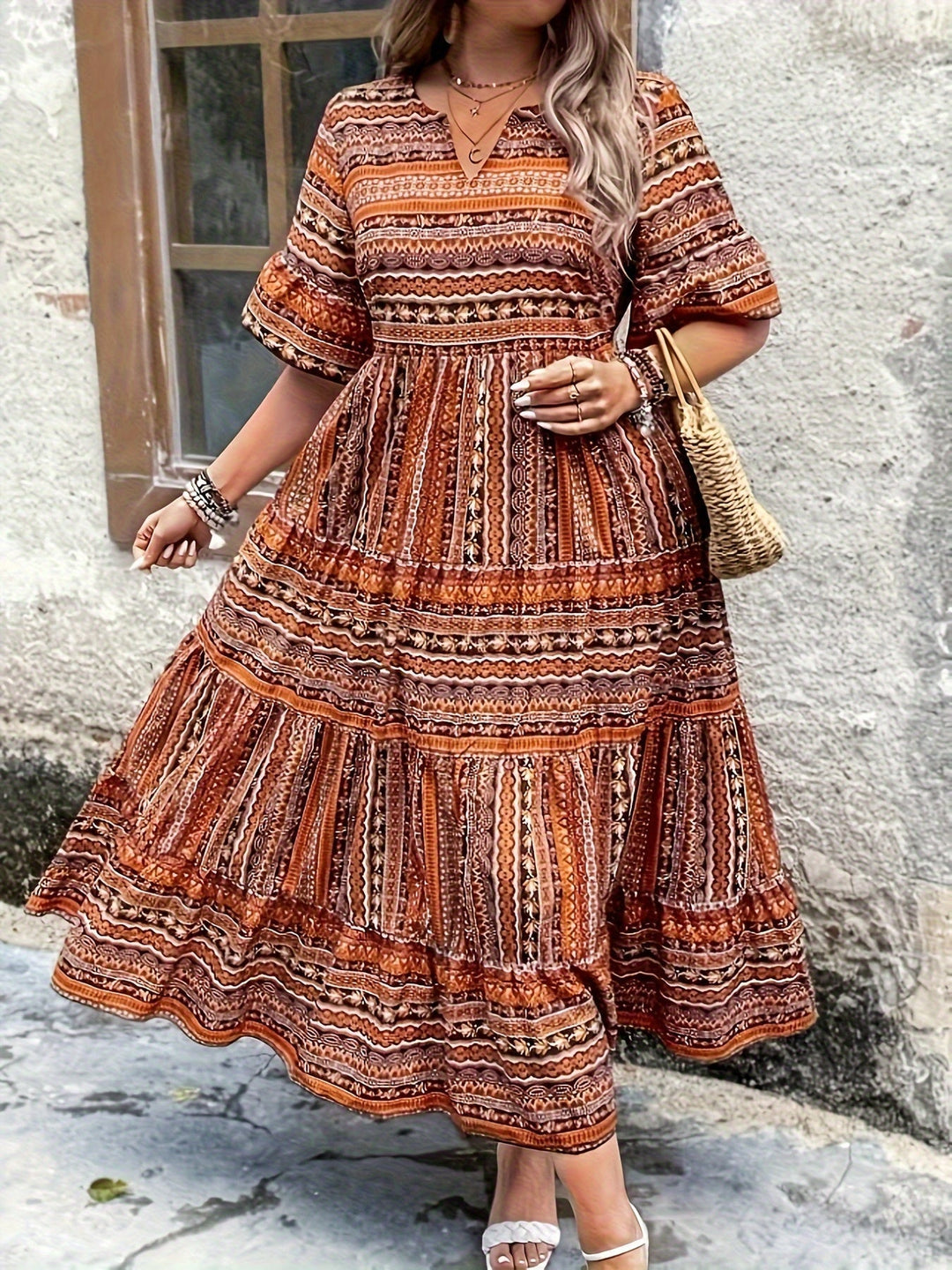 Joraine - Ethnisches Fließendes Kleid