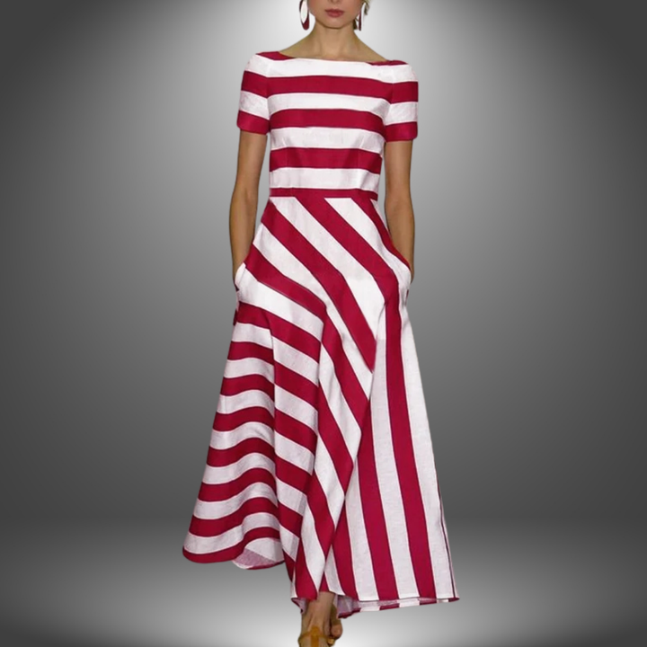 Elisa™ Handgefertigtes Gestreiftes Maxikleid