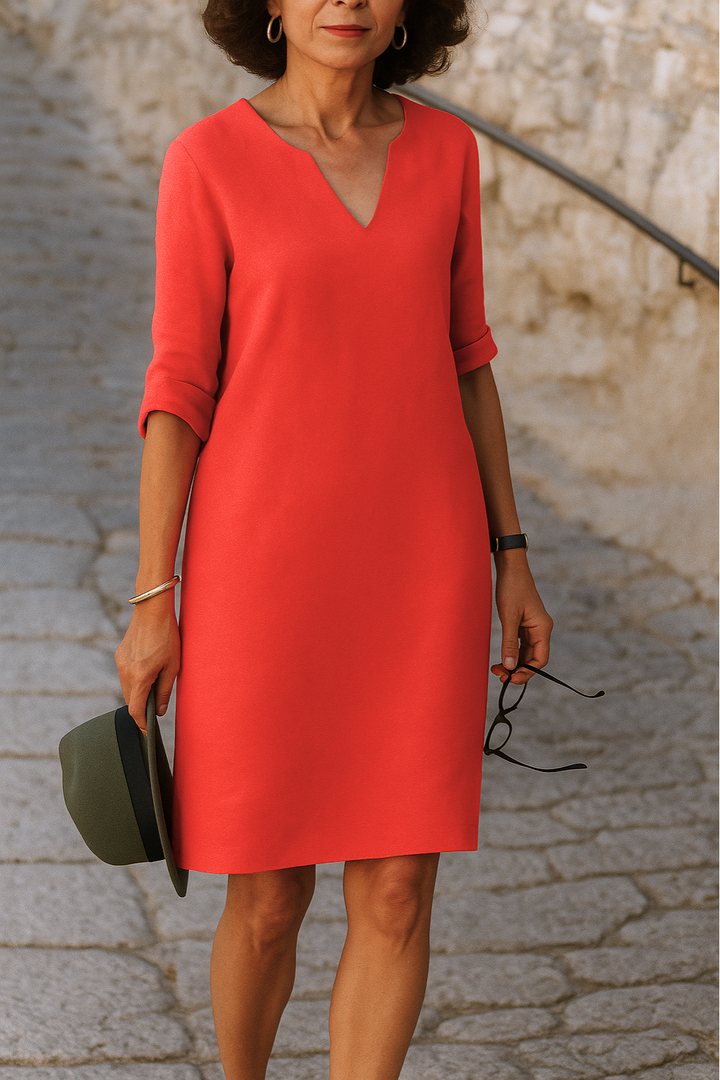 Ria™ | Stilvolles V-Ausschnitt Kleid