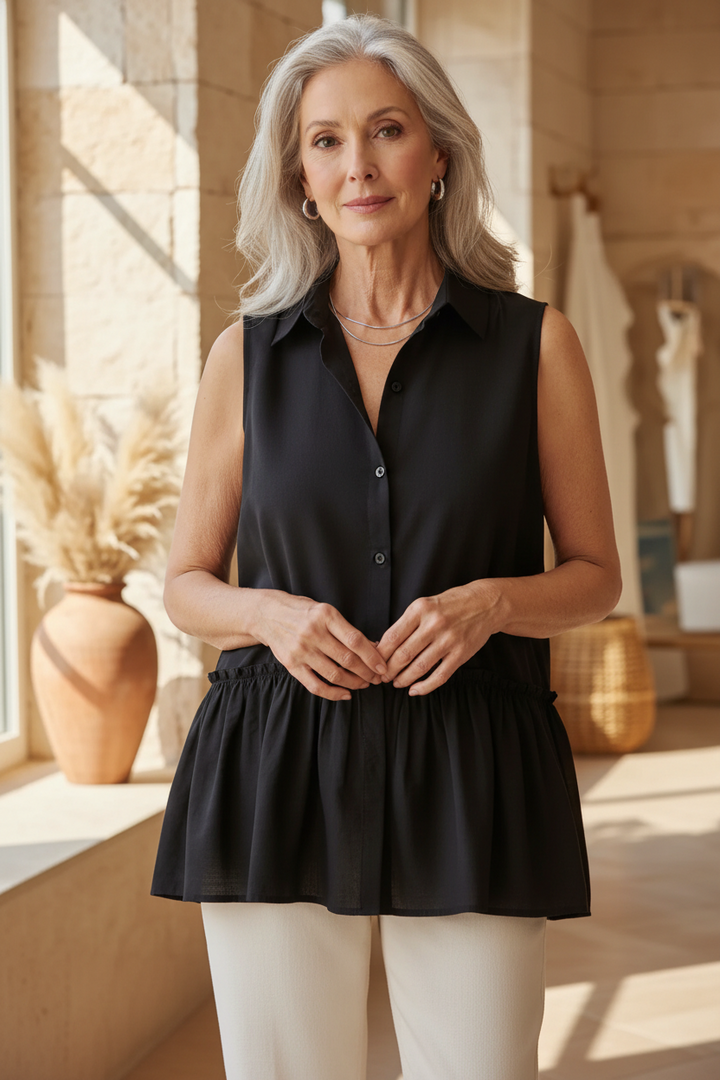 Aquira - Rüschentop mit Knöpfen