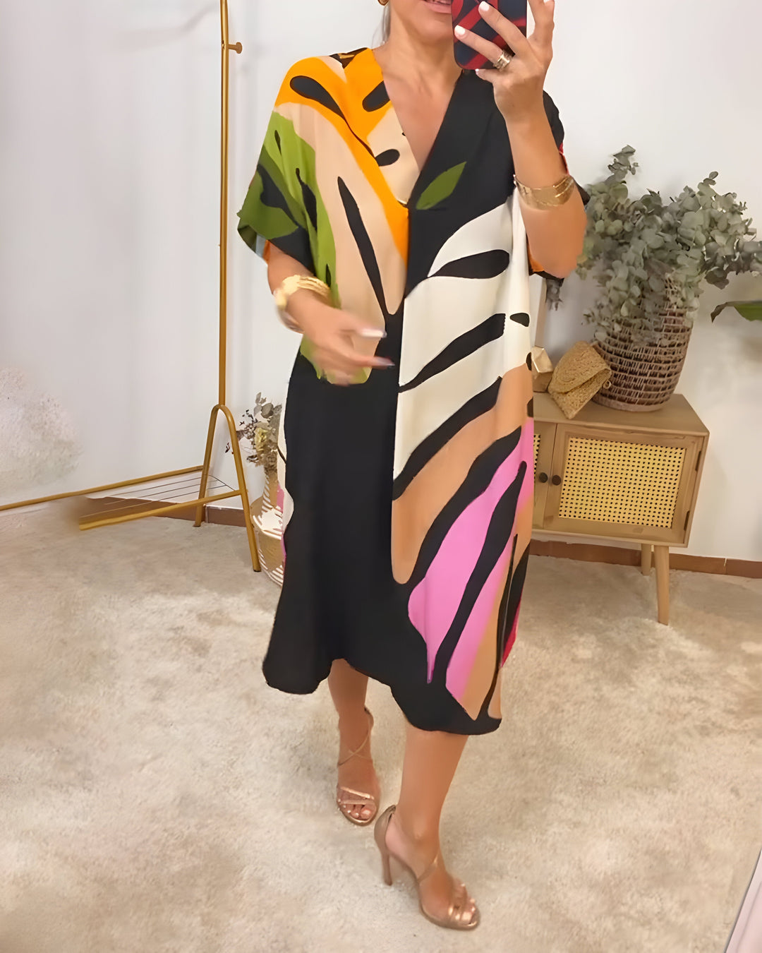 Rianna - Abstraktes Druckkleid