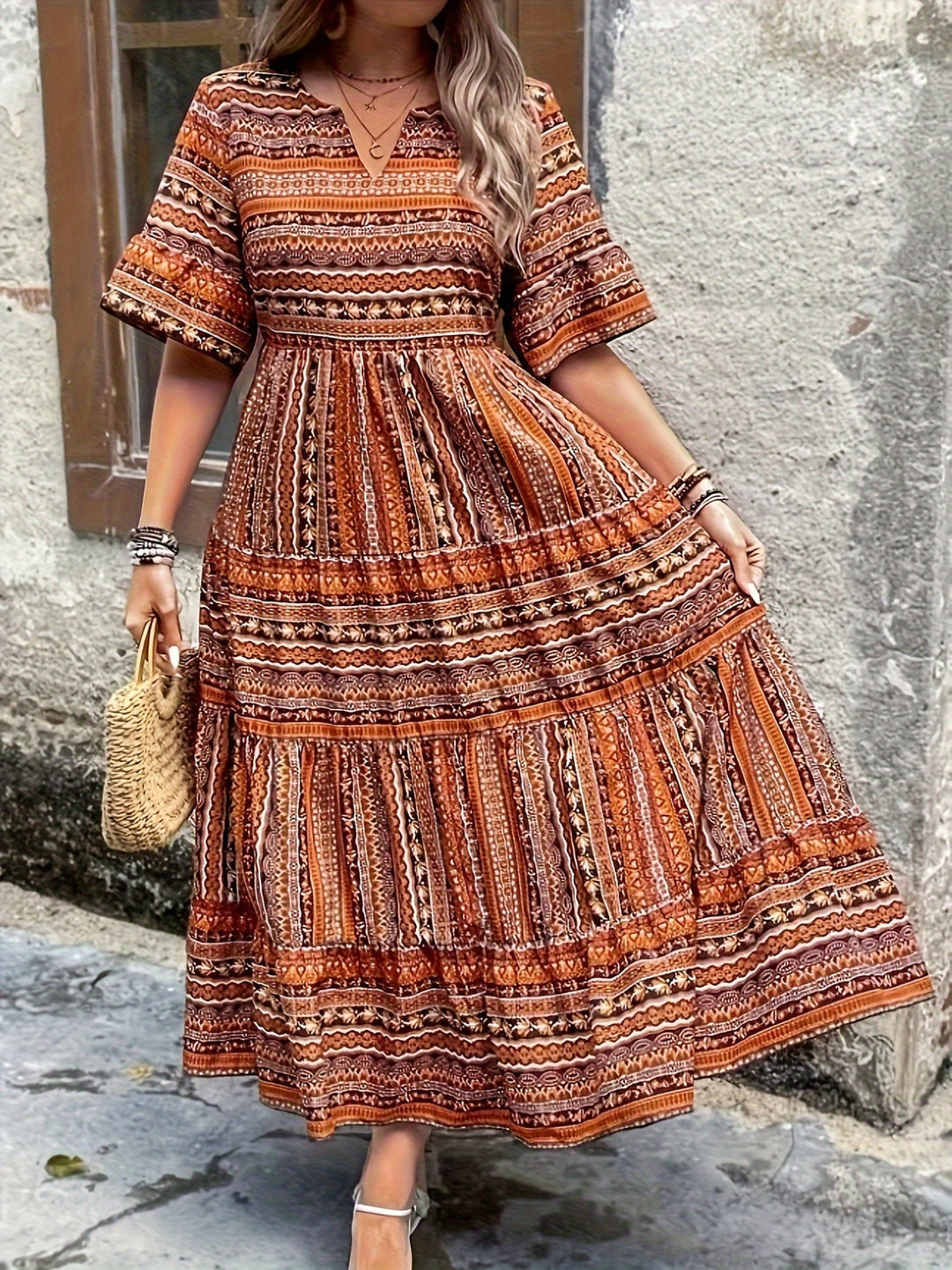 Joraine - Ethnisches Fließendes Kleid