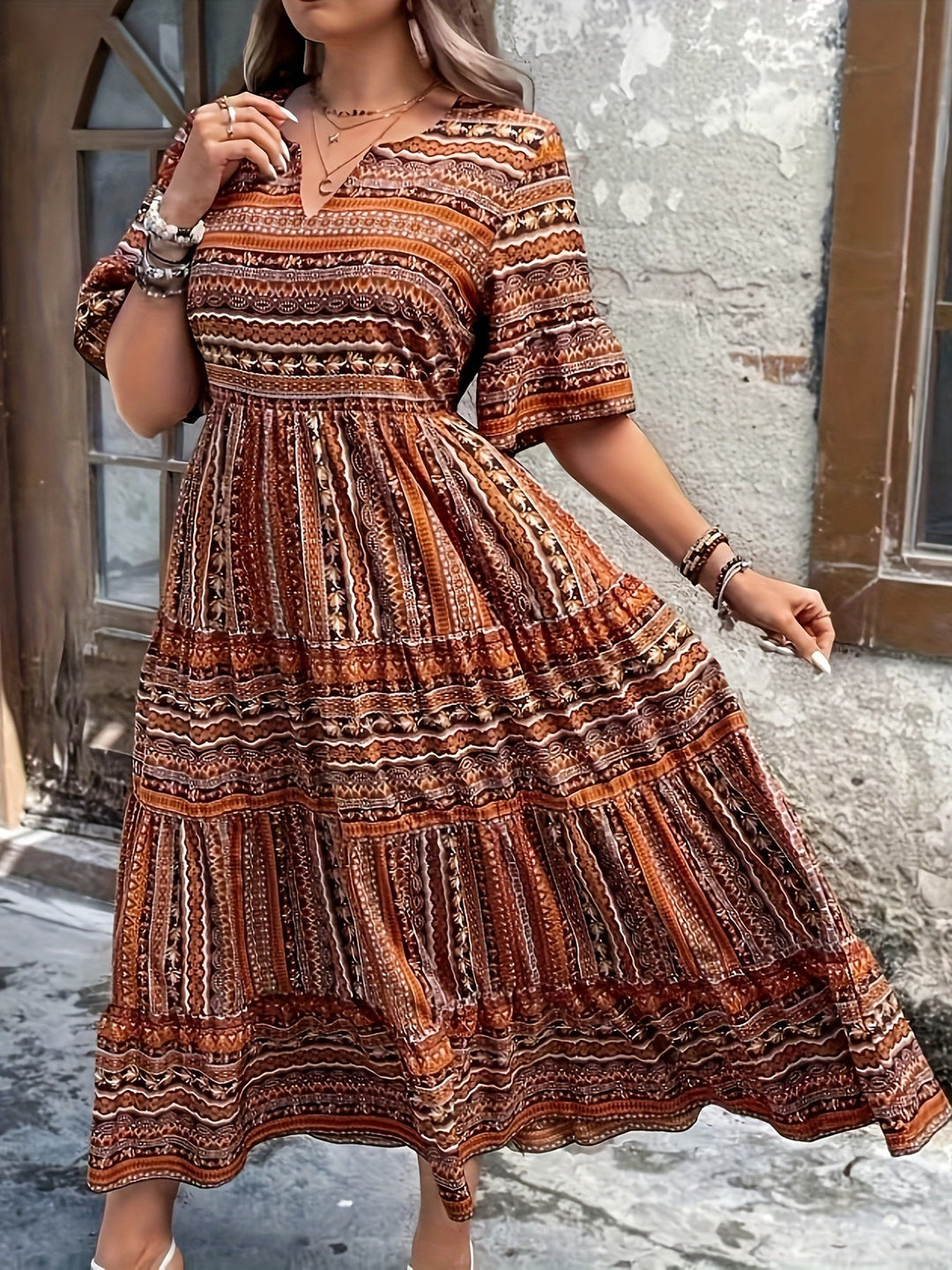 Joraine - Ethnisches Fließendes Kleid
