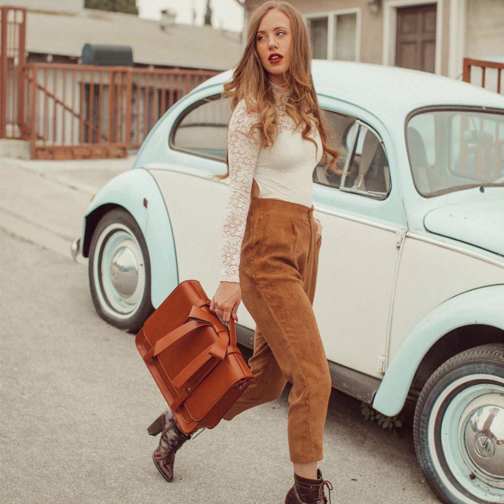 Vintage Kissé Bag in Blau-Rose