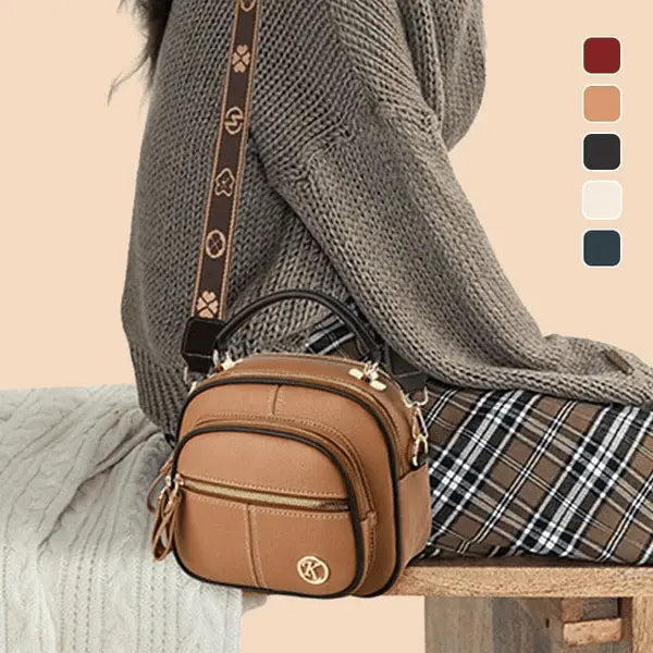 Mollys zeitlose Eleganz | Stilvolle Lederhandtasche mit Schultergurt