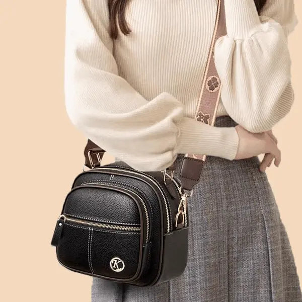Mollys zeitlose Eleganz | Stilvolle Lederhandtasche mit Schultergurt