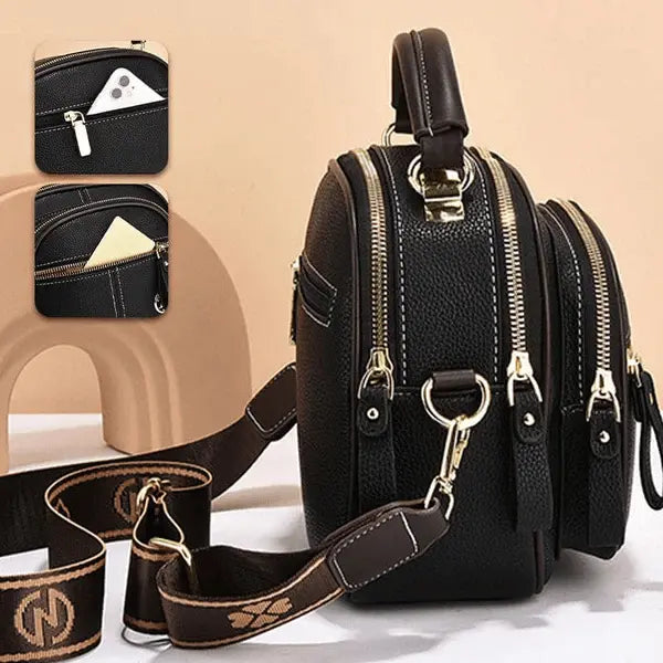 Mollys zeitlose Eleganz | Stilvolle Lederhandtasche mit Schultergurt