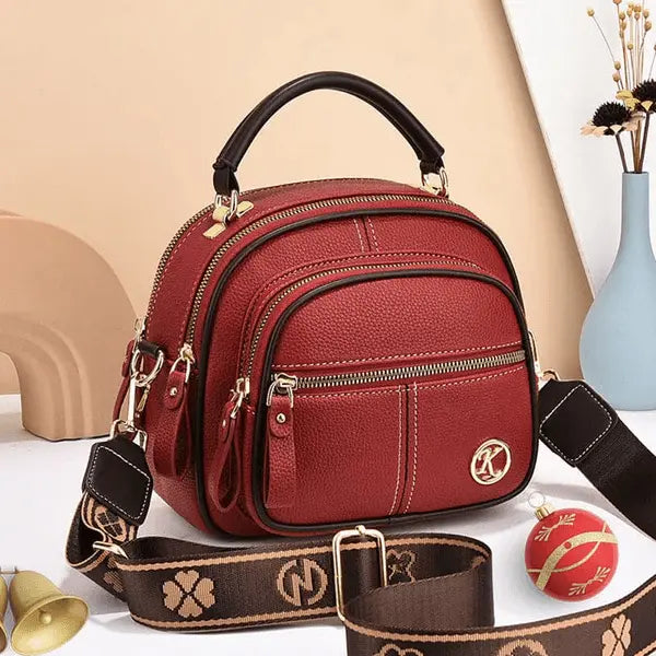 Mollys zeitlose Eleganz | Stilvolle Lederhandtasche mit Schultergurt