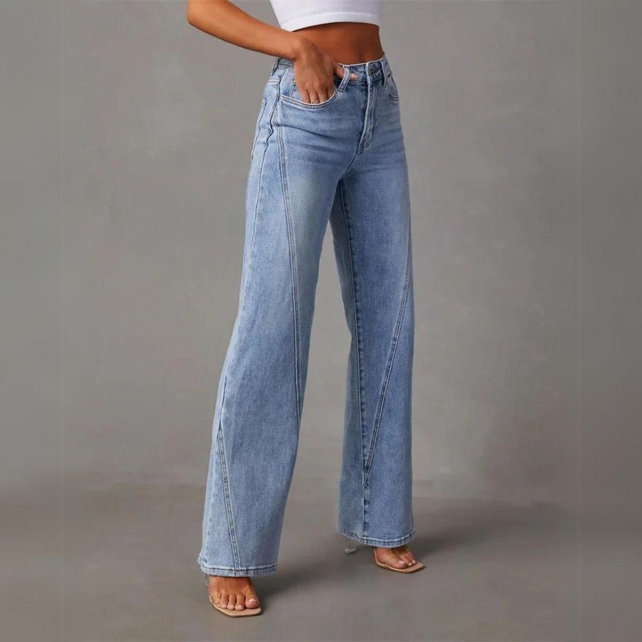 Zoe - Weite High-Waisted Denim-Jeans