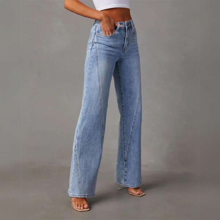 Zoe - Weite High-Waisted Denim-Jeans