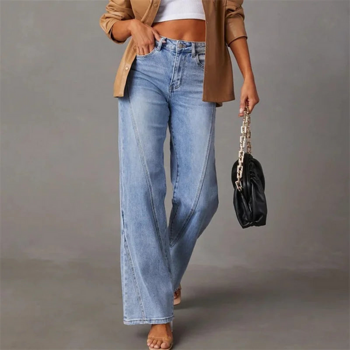 Zoe - Weite High-Waisted Denim-Jeans