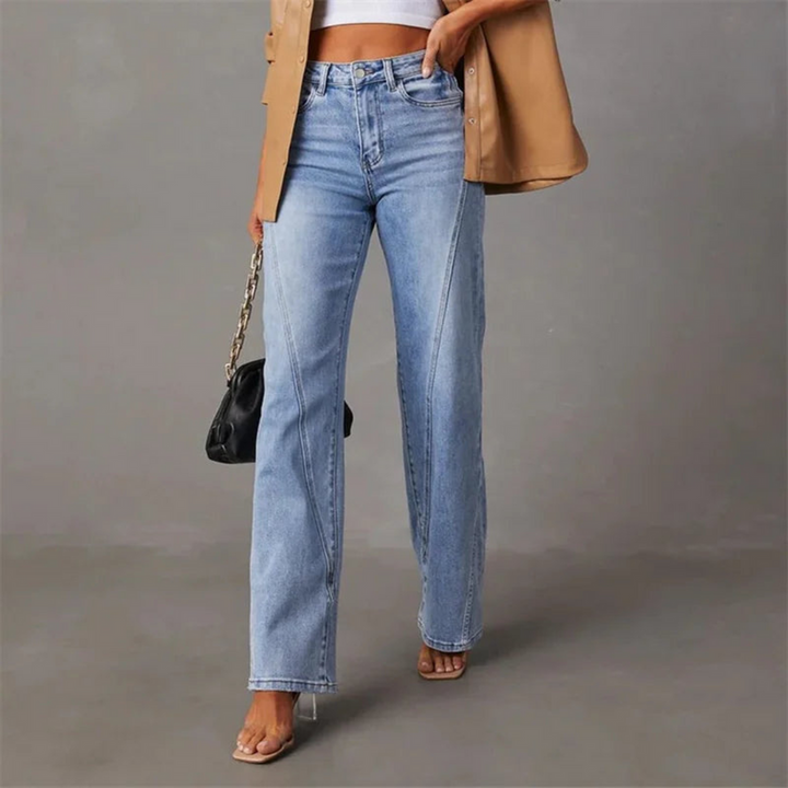Zoe - Weite High-Waisted Denim-Jeans