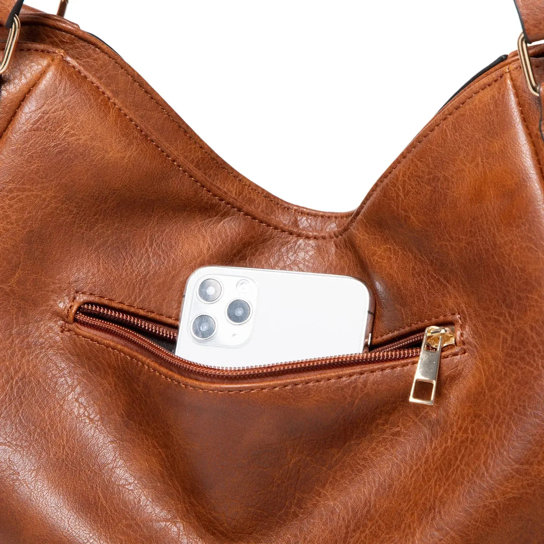 Nellies elegante Raffinesse | Leder Schultertasche