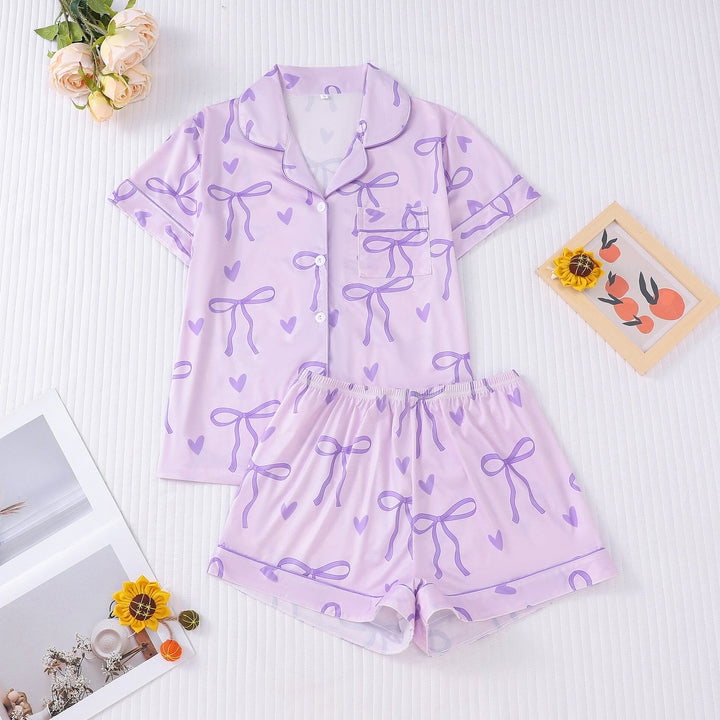 SHAKILA™ - Lässiges Crop-Shirt und kurzes Pyjama-Set