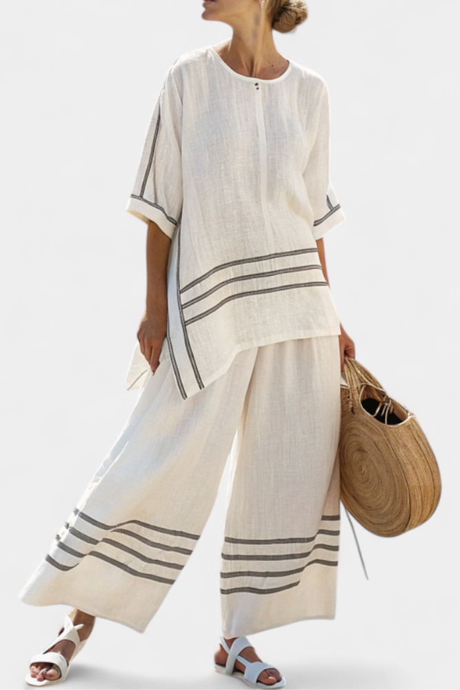 Wynric | Oben Asymmetrische Streifen Elegante & Mutige Hose