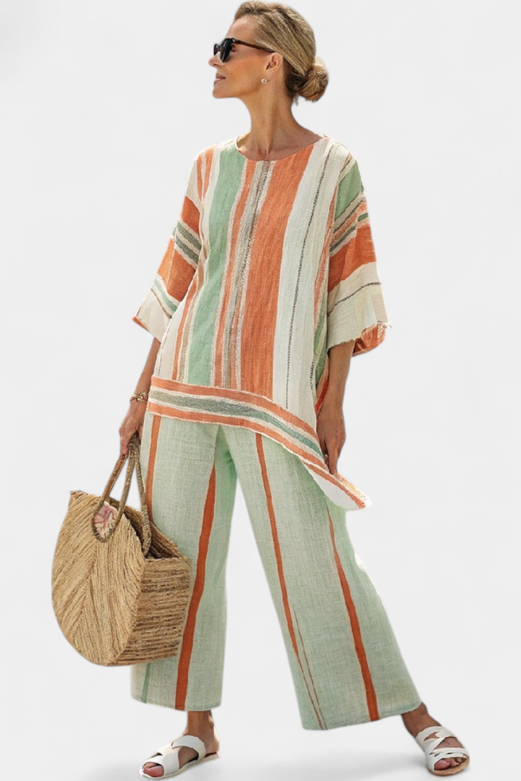 Bellmere | Elegantes asymmetrisches Oberteil und weite Hose