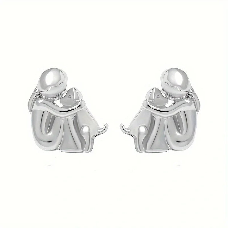 Bicolor Hugg Ohrstecker in Silber und Gold
