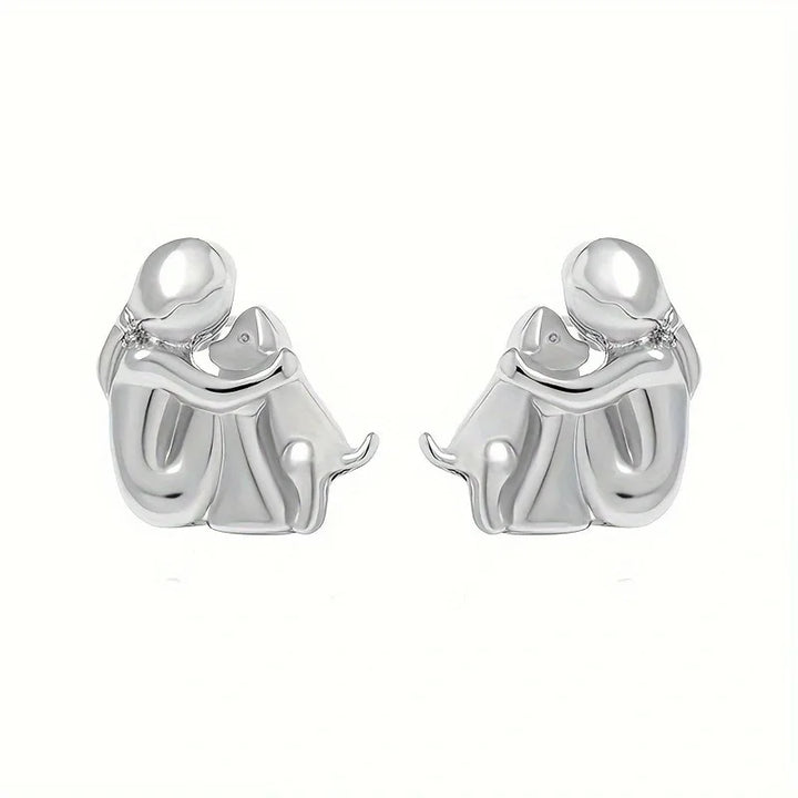 Bicolor Hugg Ohrstecker in Silber und Gold