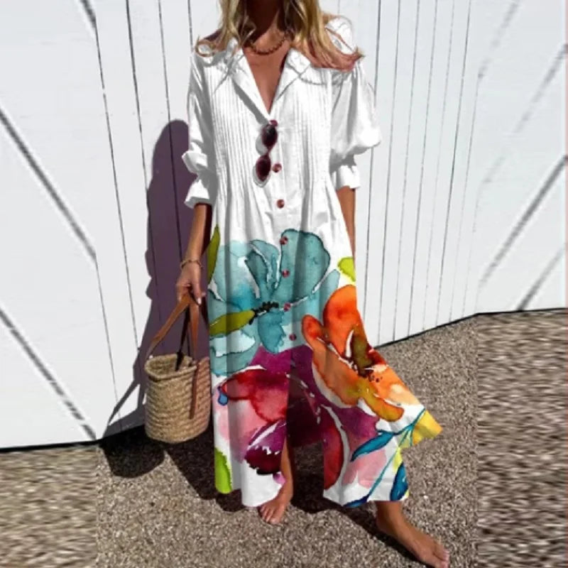 Cassidy™ – Maxikleid mit Boho-Ärmeln im Puffdesign