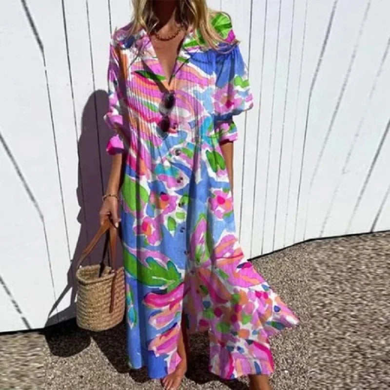 Cassidy™ – Maxikleid mit Boho-Ärmeln im Puffdesign