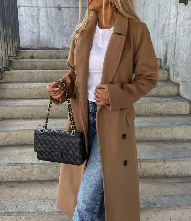 Mirabelle - Zeitloser Zweireihiger Mantel für Damen