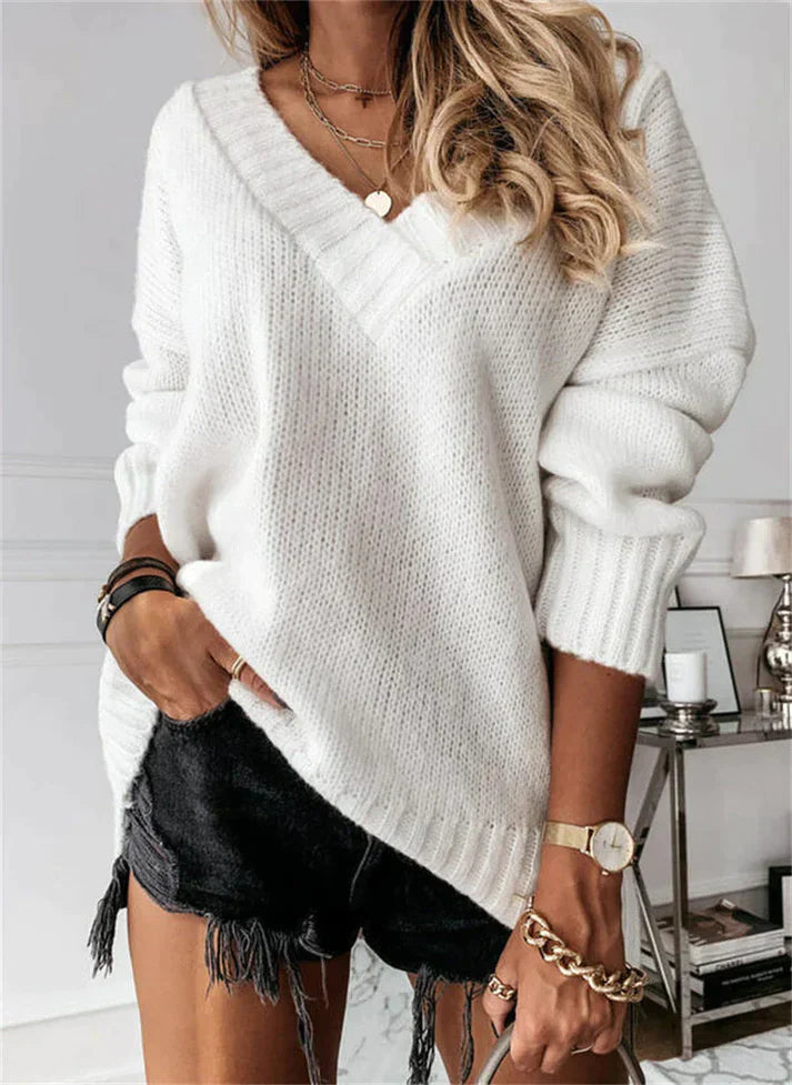 Billie - Weicher Strick V-Ausschnitt Pullover