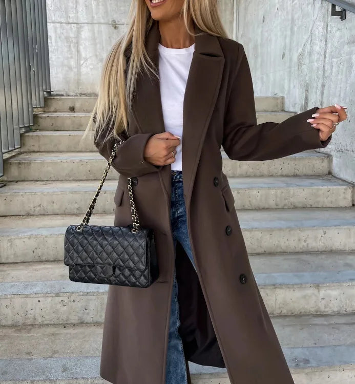 Mirabelle - Zeitloser Zweireihiger Mantel für Damen