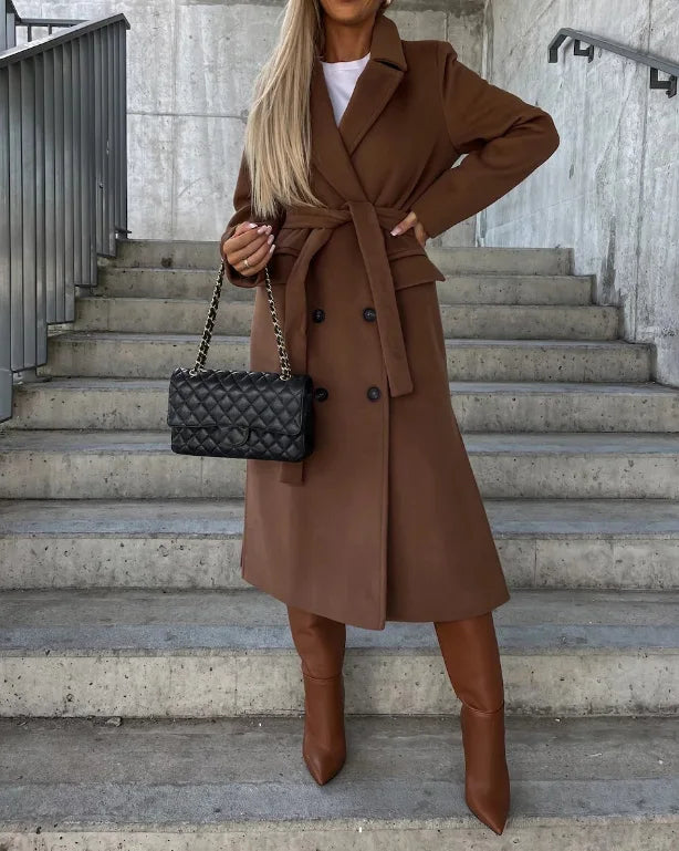 Mirabelle - Zeitloser Zweireihiger Mantel für Damen