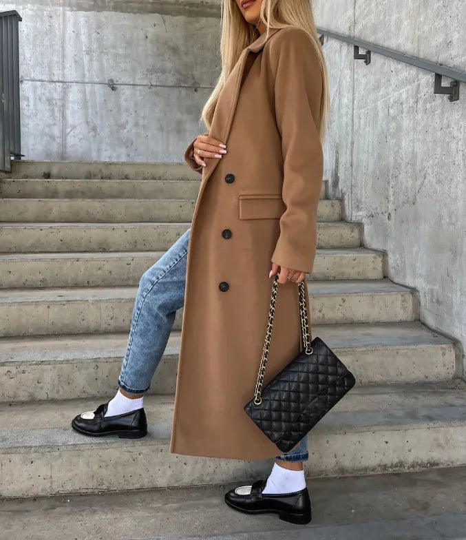 Mirabelle - Zeitloser Zweireihiger Mantel für Damen