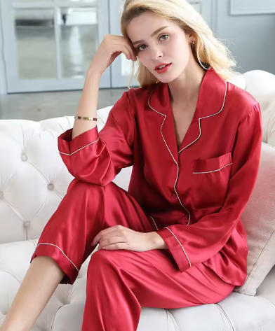 Maribeth - Lässiges Zweiteiliges Seiden-Schlafanzug-Set