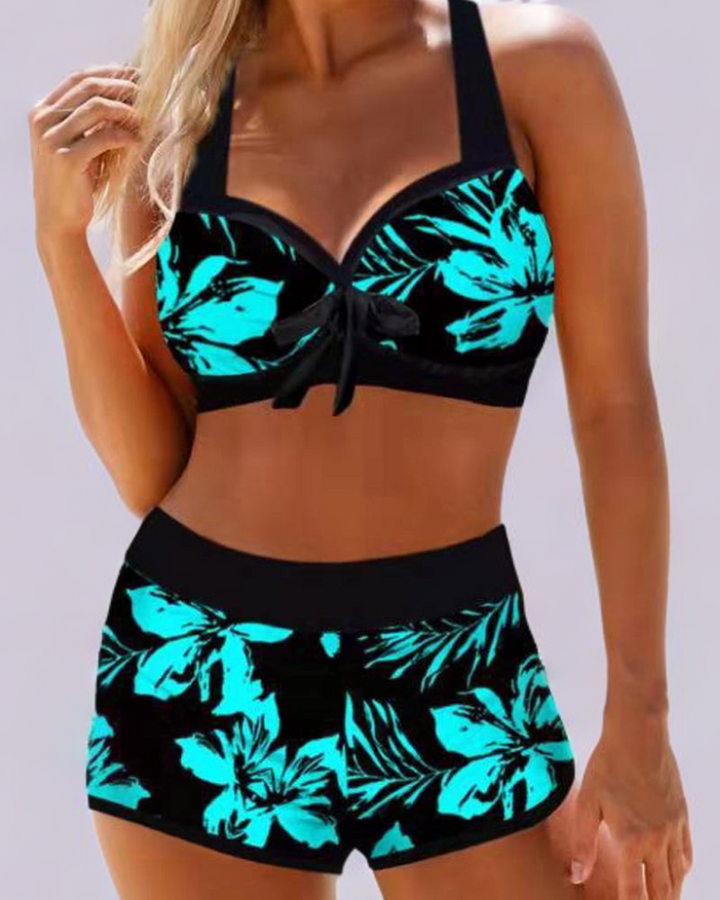 Sherrie - Floral High-Cut Swimsuit