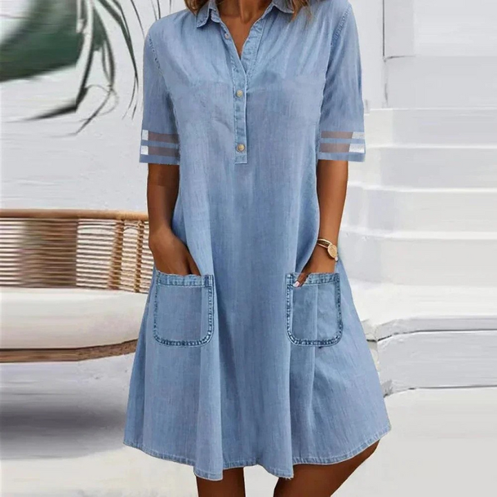 Leilani™ | Elegantes Denim-Midi-Kleid