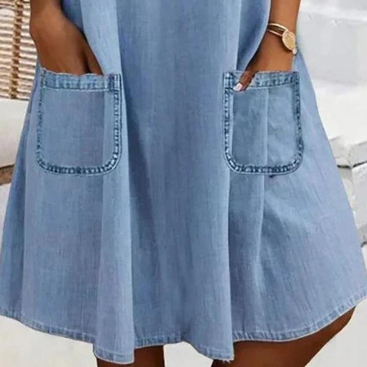 Leilani™ | Elegantes Denim-Midi-Kleid