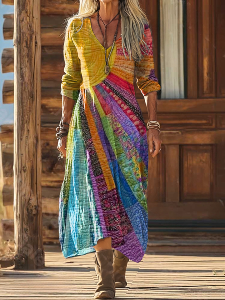 Bohemian Sonnen-Design Kleid