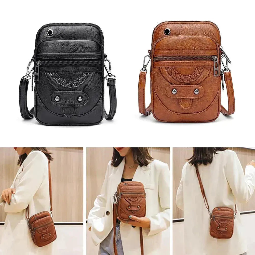 Vellana’s Vintage Elegance | Leder Umhängetasche