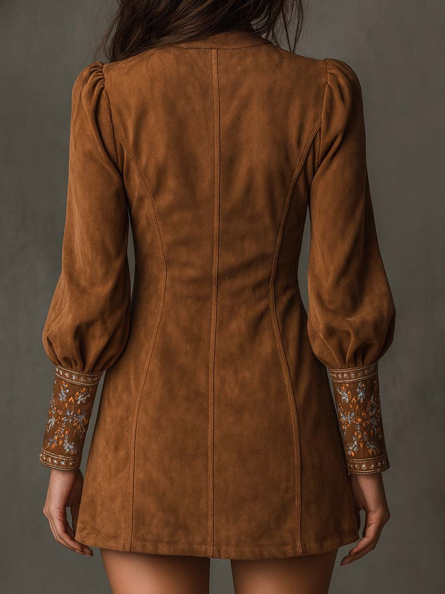 Kurzes Kleid im Wildleder-Look