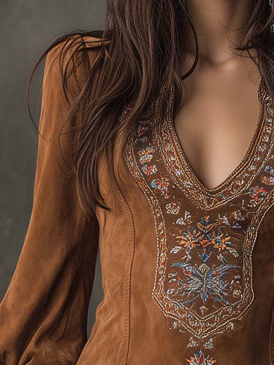 Kurzes Kleid im Wildleder-Look