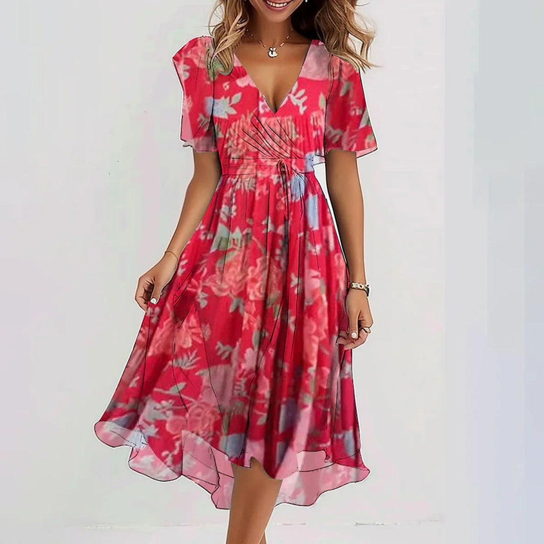 Arianna - Elegantes Kurzarmkleid aus leichtem Material mit stilvollem Druck