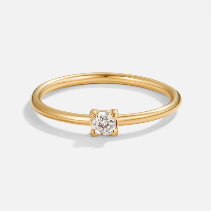 Goldring mit Geburtsstein für April