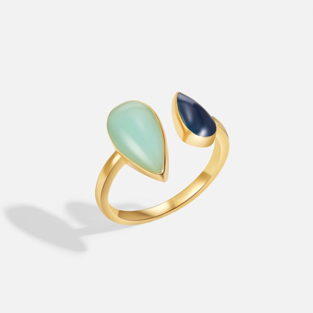 Tropfenförmiger Aquamarinring