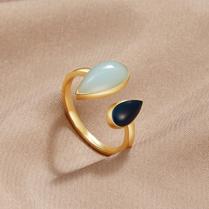Tropfenförmiger Aquamarinring